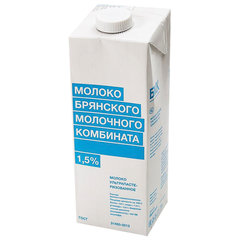 Молоко БМК жирность 1,5%, 975 г, ультрапастеризованное