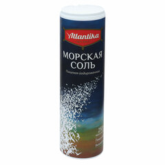 Соль пищевая 250 г, &laquo;Морская&raquo; мелкая, йодированная, пластиковая туба с дозатором, АТЛАНТИКА