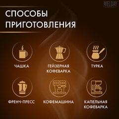 Кофе в зернах WELDAY (ВЭЛДЭЙ) &laquo;ORO&raquo; 1 кг, арабика 100%, БРАЗИЛИЯ