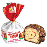 Конфеты СЛАВЯНКА "Маленькое чудо" со сливочным вкусом и цельным орехом, 1000 г, пакет