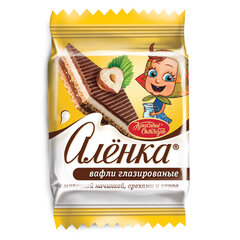 Вафли &laquo;Аленка&raquo; с молочной начинкой и орехами в индивидуальных упаковках, гофрокороб 1,38 кг