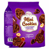 Печенье БРЯНКОНФИ "Mini cookies" шоколадное с орехами, 200 г