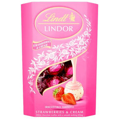 Конфеты шоколадные Lindt LINDOR &laquo;Strawberries&Cream&raquo; с клубникой и сливками, ИТАЛИЯ, 200 г