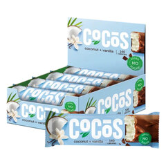 Батончик FITNESSHOCK &laquo;Cocos&raquo; ваниль-кокос, БЕЗ САХАРА, 12 шт. по 35 г в шоубоксе
