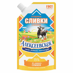 Сливки сгущенные АЛЕКСЕЕВСКОЕ с сахаром, жирность 19%, ГОСТ, 270 г, дой-пак
