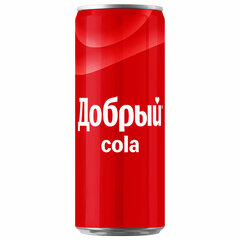 Напиток газированный ДОБРЫЙ КОЛА, 0,33 л, железная банка