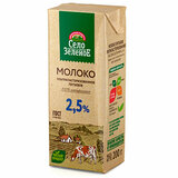 Молоко СЕЛО ЗЕЛЁНОЕ жирность 2,5%, 200 г, ГОСТ, ультрапастеризованное