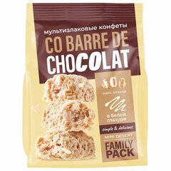 Конфеты мультизлаковые CO BARRE DE CHOCOLAT с белой глазурью, 135 г