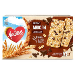 Печенье злаковое ЛЮБЯТОВО &laquo;Мюсли&raquo; с шоколадом, 120 г
