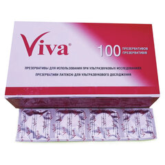 Презервативы для УЗИ VIVA, комплект 100 шт., без накопителя, гладкие, без смазки, 210&times;28 мм