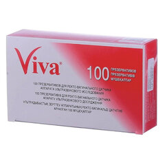 Презервативы для УЗИ VIVA, комплект 100 шт., без накопителя, гладкие, без смазки, 210&times;28 мм