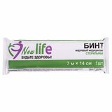 Бинт марлевый стерильный NEW LIFE 7 м х 14 см, плотность 36 (±2) г/м2, индивидуальная упаковка