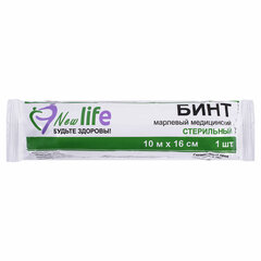 Бинт марлевый стерильный NEW LIFE 10 м х 16 см, плотность 36 (±2) г/<wbr/>м<sup>2</sup>, индивидуальная упаковка