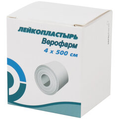 Лейкопластырь рулонный ВЕРОФАРМ, 4&times;500 см, тканевая основа, картонная коробка