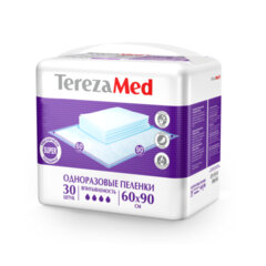 Пеленки 60&times;90 см, TEREZAMED Super, КОМПЛЕКТ 30 шт., впитывающие, одноразовые