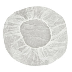 Шапочка-берет белая, КОМПЛЕКТ 100 шт., спанбонд 14 г/<wbr/>м<sup>2</sup>, KLEVER