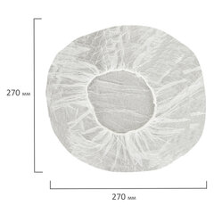Шапочка-берет белая, КОМПЛЕКТ 100 шт., спанбонд 14 г/<wbr/>м<sup>2</sup>, KLEVER