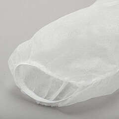 Халат одноразовый белый на кнопках КОМПЛЕКТ 10 шт., XL, 52-54 размер, 110 см, рукав на резинке, 20 г/<wbr/>м<sup>2</sup>, СНАБЛАЙН