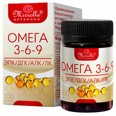 ОМЕГА 3-6-9 370 мг, источник ПНЖК, капсулы 100 шт., БАД, МИРРОЛЛА