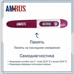 Термометр электронный медицинский AMDT-16 с защитным колпачком, AMRUS