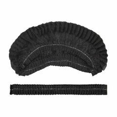 Шапочка &laquo;Шарлотта&raquo; черная, КОМПЛЕКТ 100 шт., спанбонд 10 г/<wbr/>м<sup>2</sup>, МЕДСЕРВИС