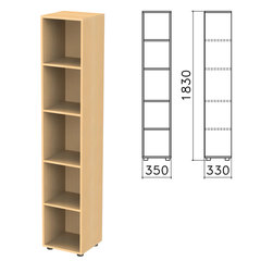 Шкаф (стеллаж) &laquo;Канц&raquo;, 350&times;330&times;1830 мм, 4 полки, цвет бук невский