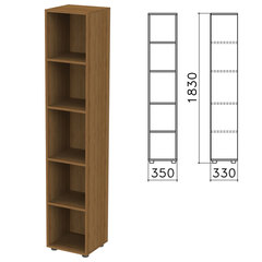 Шкаф (стеллаж) &laquo;Канц&raquo;, 350&times;330&times;1830 мм, 4 полки, цвет орех пирамидальный