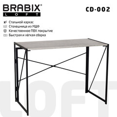 Стол на металлокаркасе BRABIX &laquo;LOFT CD-002&raquo;, 1000&times;500&times;750 мм, складной, цвет дуб антик, 641213