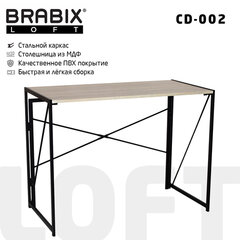 Стол на металлокаркасе BRABIX &laquo;LOFT CD-002&raquo;, 1000&times;500&times;750 мм, складной, цвет дуб натуральный, 641214