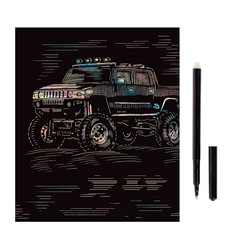 Гравюра с эффектом голографии &laquo;Hummer (Хаммер)&raquo;, 18&times;24 см, основа, штихель, LORI, Гр-208