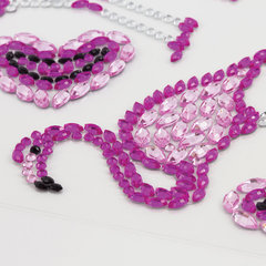 Наклейки готовые из страз ФЛАМИНГО, 8 декоративных элементов, 9,5&times;15,5 см, ОСТРОВ СОКРОВИЩ, 661565