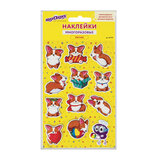 Наклейки зефирные "Корги", многоразовые, 10х15 см, ЮНЛАНДИЯ, 661791