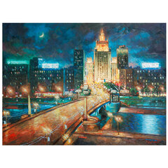 Картина стразами (алмазная мозаика) 40&times;50 см, ОСТРОВ СОКРОВИЩ &laquo;Ночная Москва&raquo;, на подрамнике, 662594