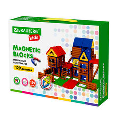 Магнитный конструктор MEGA MAGNETIC BUILD BLOCKS-129 &laquo;Построй дом&raquo;, 129 деталей, BRAUBERG KIDS, 663850