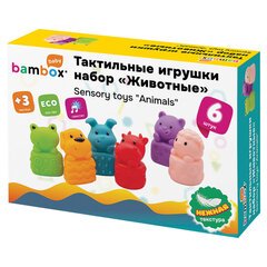 Тактильные игрушки, &laquo;Животные&raquo;, сенсорные развивающие, ЭКО, 6 штук, BAMBOX BABY (БАМБОКС БЭБИ), 665903