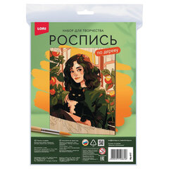 Набор для росписи по дереву АССОРТИ, заготовка 24,5&times;19 см, краски, кисть, LORI, Фр/<wbr/>м-002