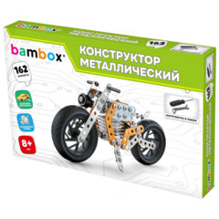 Конструктор металлический &laquo;Мотоцикл&raquo;, с подвижными деталями, 162 элемента, BAMBOX (БАМБОКС), 666364