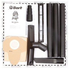 Пылесос хозяйственный BORT BSS-1220-Pro, 1250 Вт, сухая/<wbr/>влажная уборка, сила всасывания 250 Вт, бак 20 л