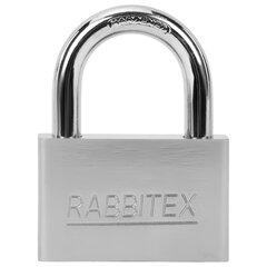 Замок навесной стальной 70 мм &laquo;Никель&raquo;, антикоррозионное покрытие, 4 ключа, RABBITEX (РАББИТЕКС), 671311