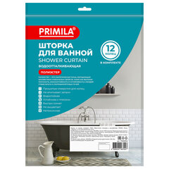 Шторка для ванной ПОЛИЭСТЕР, 180&times;200 см, кольца в комплекте, СЕРЫЙ БРИЛЛИАНТ, PRIMILA (ПРИМИЛА), 700094