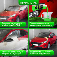 Автошампунь с активной пеной, 1 кг, GRASS ACTIVE FOAM LIGHT легкосмываемый, концентрат