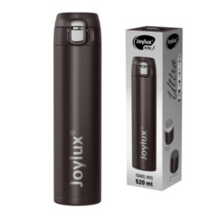 Термокружка 520 мл JOYLUX (ДЖОЙЛЮКС) ULTRA BROWN, нержавеющая сталь SUS304, коричневый матовый, 700279