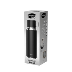Термос 0,75 л JOYLUX (ДЖОЙЛЮКС) ULTRA, нержавеющая сталь SUS316, крышка/<wbr/>кружка, питейник, сито, черный матовый, 700314