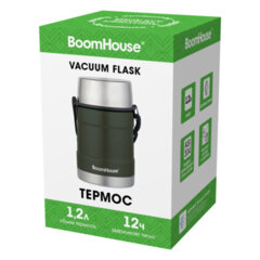 Термос 1,2 л для еды/<wbr/>напитков с широким горлом, BOOMHOUSE (БУМХАУС) RIBBED, контейнер, нержавеющая сталь SUS304, 700323