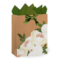 Пакет подарочный (1 штука) 18&times;10&times;23 см (M), &laquo;Flowers&raquo;, ассорти, глиттер, c тишью, ЗОЛОТАЯ СКАЗКА, 700808