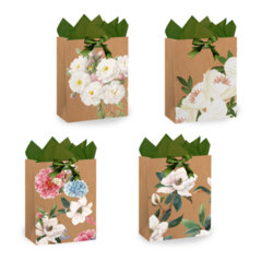 Пакет подарочный (1 штука) 18&times;10&times;23 см (M), &laquo;Flowers&raquo;, ассорти, глиттер, c тишью, ЗОЛОТАЯ СКАЗКА, 700808