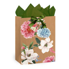 Пакет подарочный (1 штука) 18&times;10&times;23 см (M), &laquo;Flowers&raquo;, ассорти, глиттер, c тишью, ЗОЛОТАЯ СКАЗКА, 700808