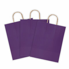 Крафт-пакет бумажный &laquo;Dark violet&raquo; 26&times;15&times;35 см, с кручеными ручками, 80 г/<wbr/>м<sup>2</sup>, моноцвет, 112405