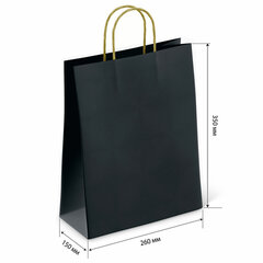 Крафт-пакет бумажный &laquo;Black&raquo; 26&times;15&times;35 см, с кручеными ручками, плотность 80 г/<wbr/>м<sup>2</sup>, моноцвет, 112429
