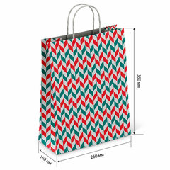 Крафт-пакет бумажный &laquo;Зигзаг&raquo; 26&times;15&times;35 см, с кручеными ручками, плотность 100 г/<wbr/>м<sup>2</sup>, белый, 113211